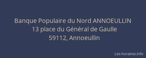 Banque Populaire du Nord ANNOEULLIN