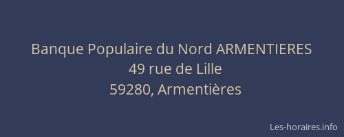 Banque Populaire du Nord ARMENTIERES