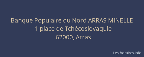 Banque Populaire du Nord ARRAS MINELLE