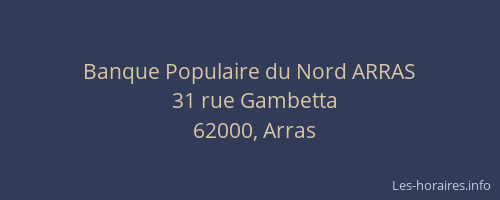 Banque Populaire du Nord ARRAS