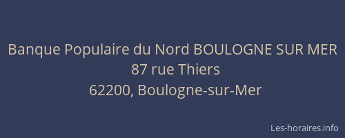 Banque Populaire du Nord BOULOGNE SUR MER