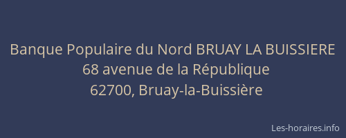 Banque Populaire du Nord BRUAY LA BUISSIERE