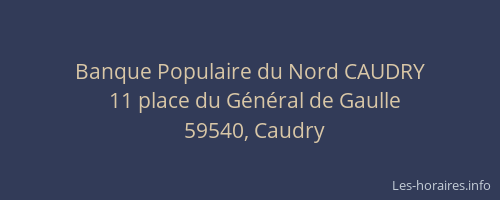 Banque Populaire du Nord CAUDRY