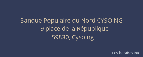 Banque Populaire du Nord CYSOING