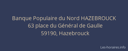 Banque Populaire du Nord HAZEBROUCK