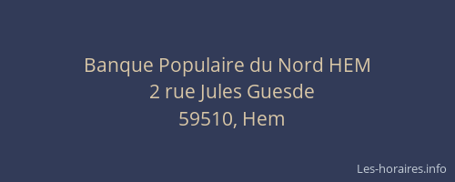 Banque Populaire du Nord HEM