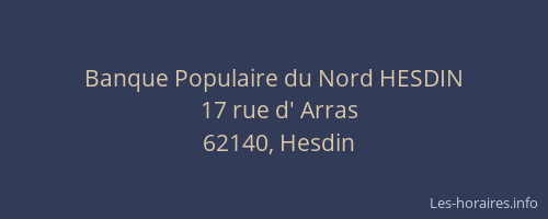Banque Populaire du Nord HESDIN