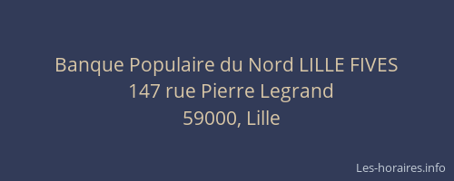 Banque Populaire du Nord LILLE FIVES