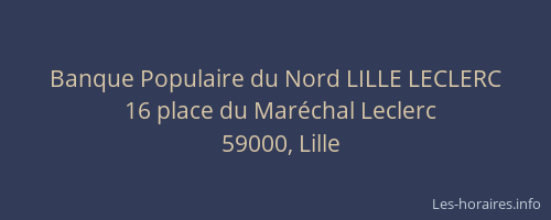 Banque Populaire du Nord LILLE LECLERC
