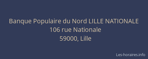Banque Populaire du Nord LILLE NATIONALE