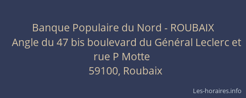 Banque Populaire du Nord - ROUBAIX