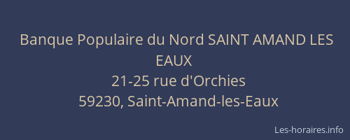 Banque Populaire du Nord SAINT AMAND LES EAUX