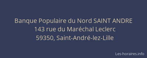 Banque Populaire du Nord SAINT ANDRE