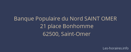 Banque Populaire du Nord SAINT OMER