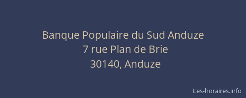 Banque Populaire du Sud Anduze