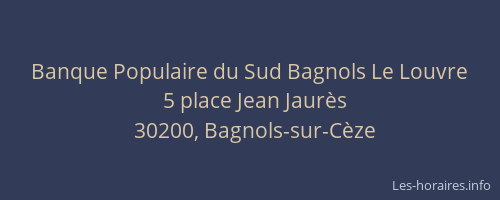 Banque Populaire du Sud Bagnols Le Louvre