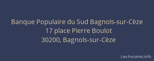 Banque Populaire du Sud Bagnols-sur-Cèze