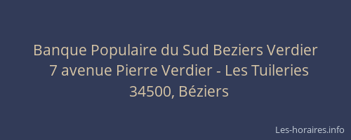 Banque Populaire du Sud Beziers Verdier