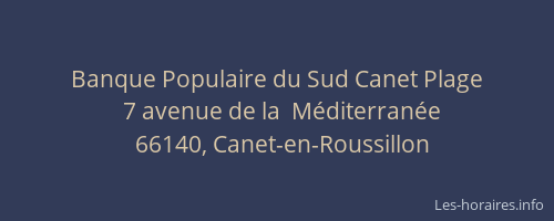 Banque Populaire du Sud Canet Plage