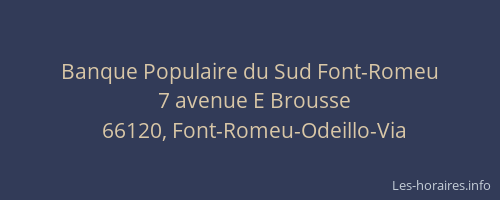 Banque Populaire du Sud Font-Romeu