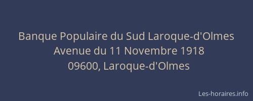 Banque Populaire du Sud Laroque-d'Olmes