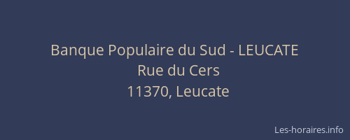 Banque Populaire du Sud - LEUCATE