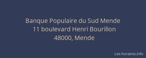 Banque Populaire du Sud Mende