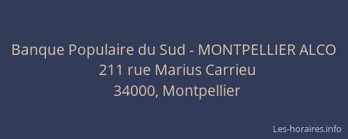 Banque Populaire du Sud - MONTPELLIER ALCO