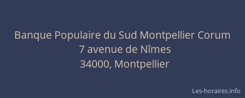 Banque Populaire du Sud Montpellier Corum