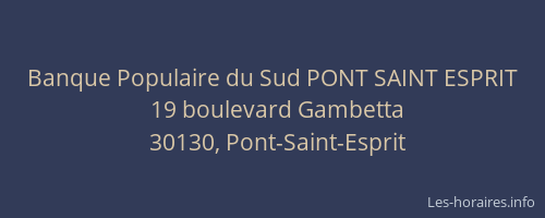 Banque Populaire du Sud PONT SAINT ESPRIT