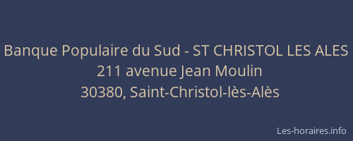 Banque Populaire du Sud - ST CHRISTOL LES ALES