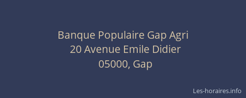 Banque Populaire Gap Agri