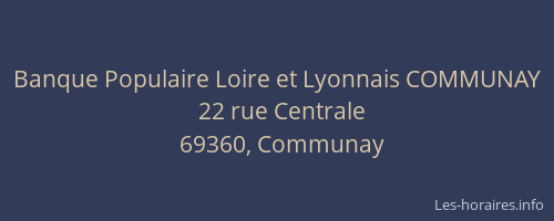 Banque Populaire Loire et Lyonnais COMMUNAY