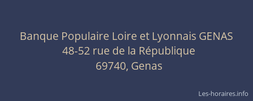 Banque Populaire Loire et Lyonnais GENAS