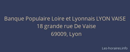 Banque Populaire Loire et Lyonnais LYON VAISE