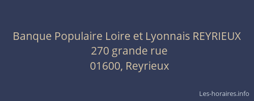 Banque Populaire Loire et Lyonnais REYRIEUX