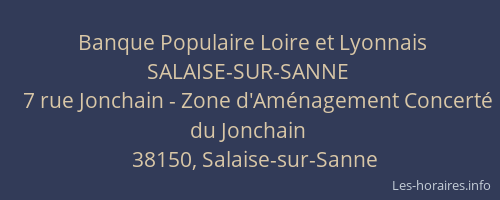 Banque Populaire Loire et Lyonnais SALAISE-SUR-SANNE