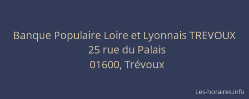 Banque Populaire Loire et Lyonnais TREVOUX
