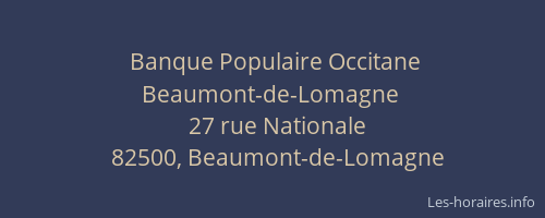 Banque Populaire Occitane Beaumont-de-Lomagne