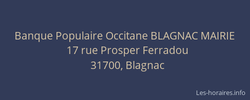 Banque Populaire Occitane BLAGNAC MAIRIE