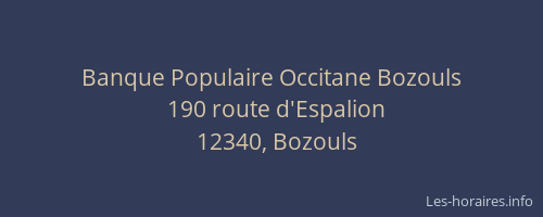 Banque Populaire Occitane Bozouls