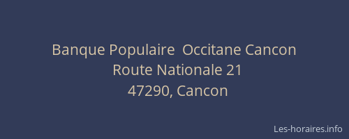 Banque Populaire  Occitane Cancon