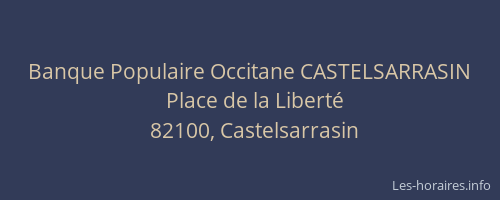 Banque Populaire Occitane CASTELSARRASIN