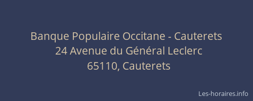 Banque Populaire Occitane - Cauterets