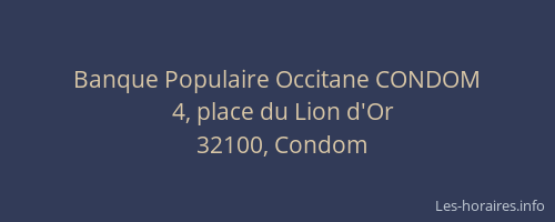 Banque Populaire Occitane CONDOM