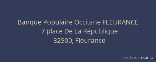 Banque Populaire Occitane FLEURANCE