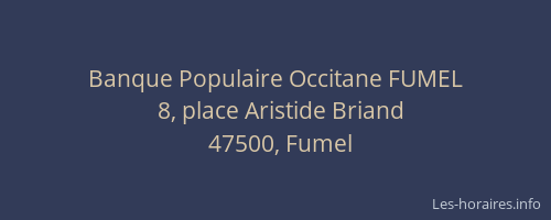 Banque Populaire Occitane FUMEL