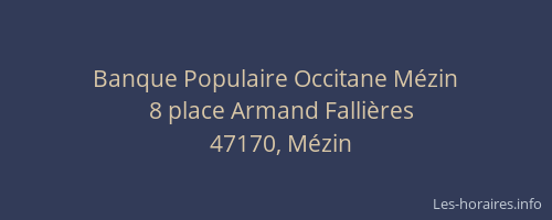 Banque Populaire Occitane M&eacute;zin