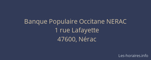 Banque Populaire Occitane NERAC
