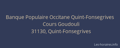 Banque Populaire Occitane Quint-Fonsegrives
